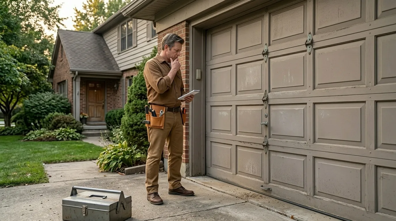 Garage door detail illustrating is your sedona garage door worth fixing, or is it time